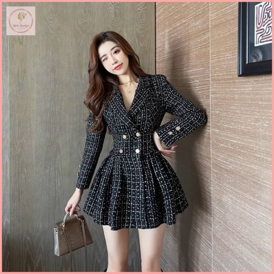 HB6976 Women's Hepburn Little Black Dress - Stylish Style Suit Dress, Dress for Winter